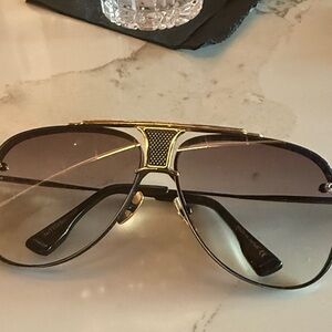 DITA Gold and Black Aviator Sunglasses